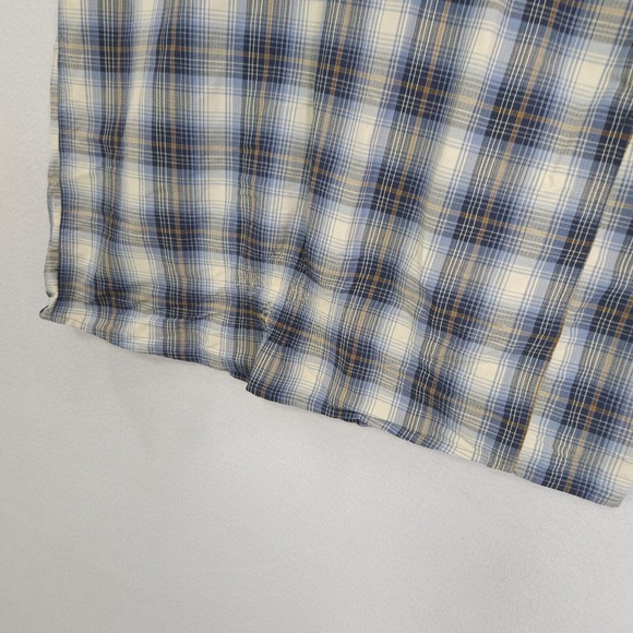 Rei Coop Button up Shirt Mens Blue Large Short Sleeve Plaid Outdoor Vented - Picture 9 of 14